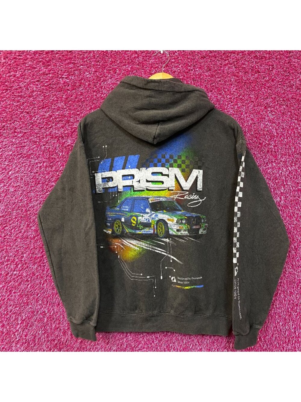 Prism Racing Rally Car Design to Dominate Hoodie size Medium